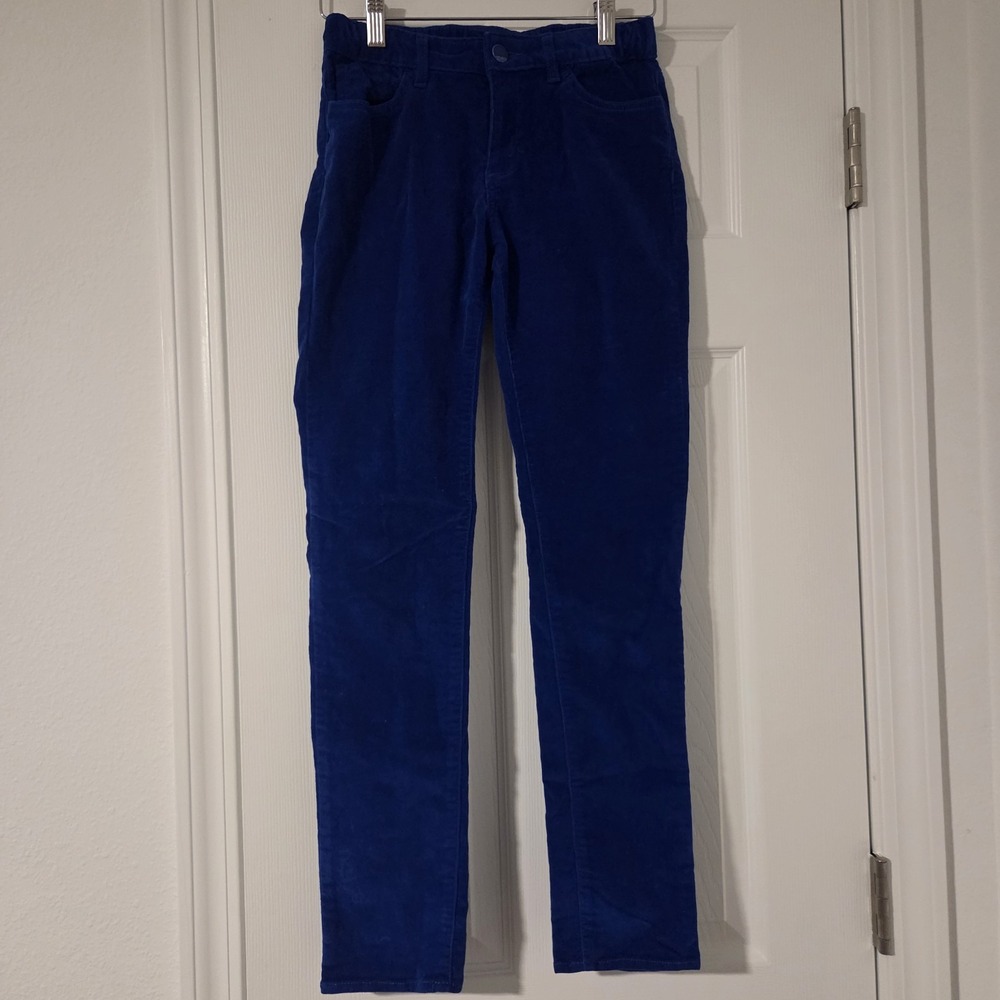 Gap Kids Corduroy Pants 12 Slim Straight Cobalt Blue Adjustable Waist Preppy